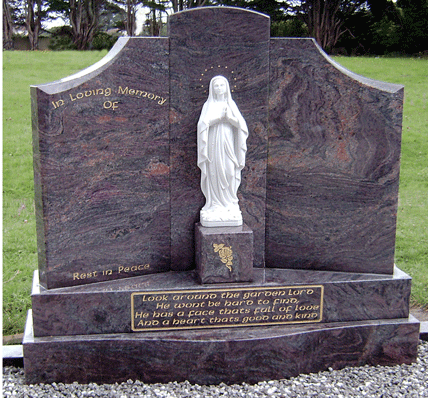 Paradiso Granite Headstone for cemeteries like Swords or Donabate